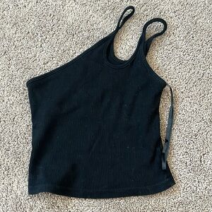 Princess Polly Secrets Black Ribbed Crop